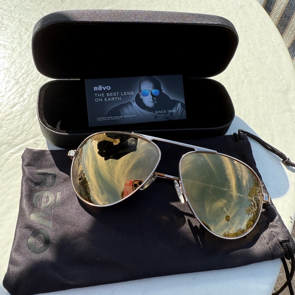 Revo Gold Aviator Sunglasses